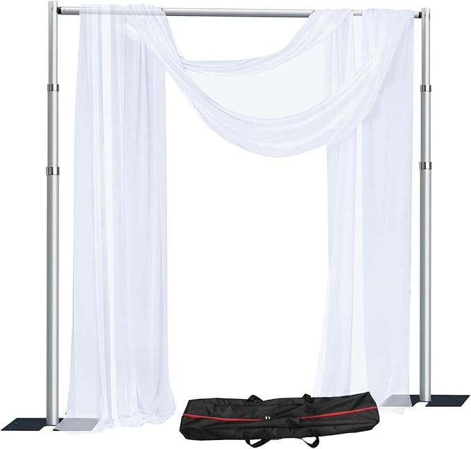 SLOW DOLPHIN 10x 10ft Pipe and Drap Backdrop Stand Kit, Heavy Duty Adjustable by SLOWDOLPHIN