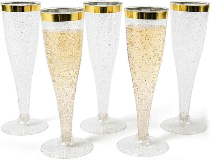 Prestee Set of 24 Plastic Champagne Flutes by Prestee