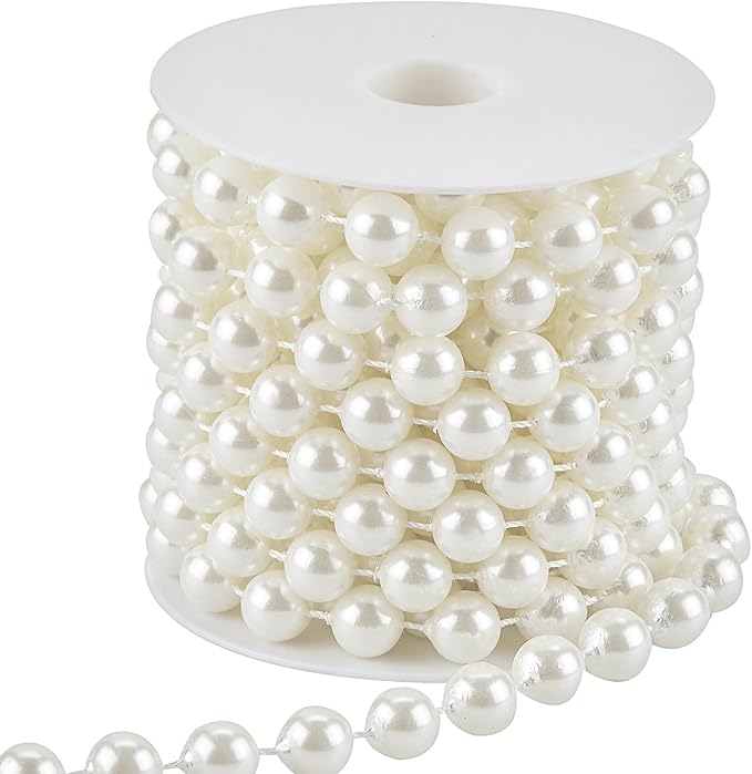 12mm Pearl Beads String, Ivory Pearls by AdasBridal