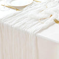 Sioloc Ivory White Cream Cheesecloth Table Runner Fall Autumn Decor by HEALTHYCOMFORTLIFE