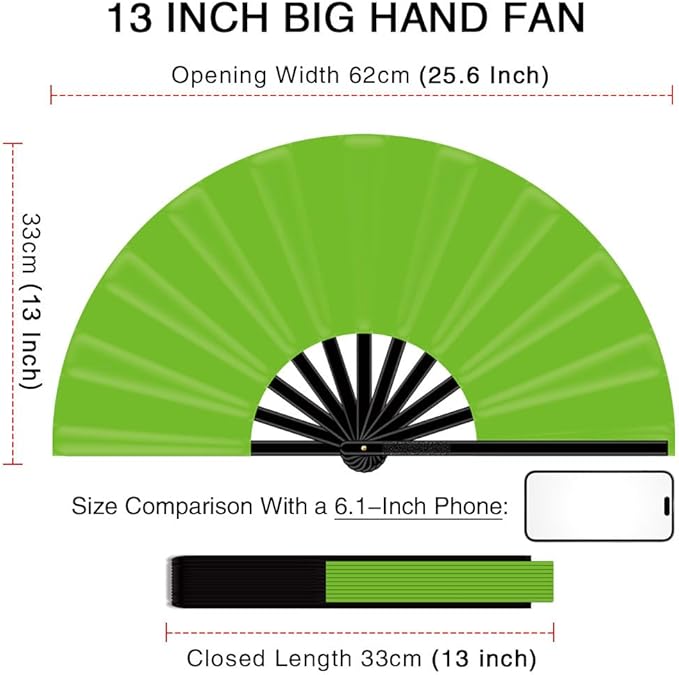 13" Large Folding Rave Fan - Image 5