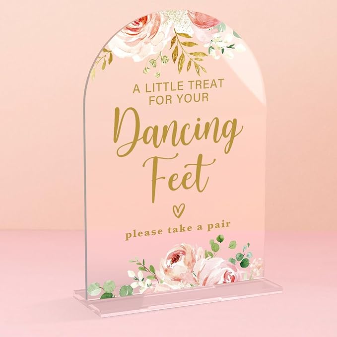 Acrylic Wedding Signs, Bridal Shower Decorations, Dancing Feet Signs by KongMoTree