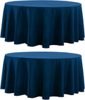 Round Tablecloth 120 Inch Tablecloth 2 Pack Navy Blue Table Cloths Washable by AOCOZHomeLifeMuseum
