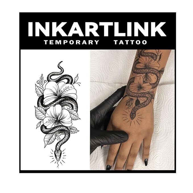 INKARTLINK Tattoo Tech, 2 Sheets Large Semi Permanent Tattoo, Temporary Tattoos by INKARTLINK