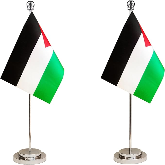 Palestine Palestinian Deluxe Desk Flag Set Small Mini Miniature Palestine by tibijoy