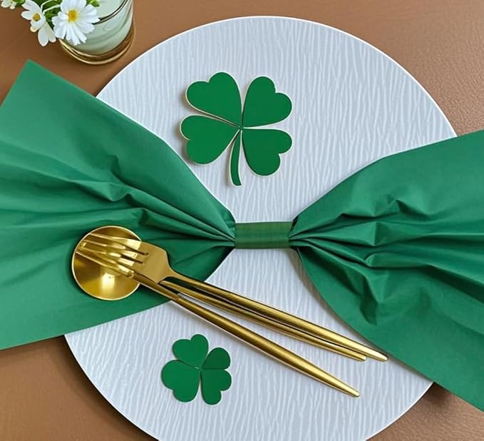Germiwipe St. Patrick's Day Napkin Bands, Paper Napkin Rings Self Adhesive - Image 2