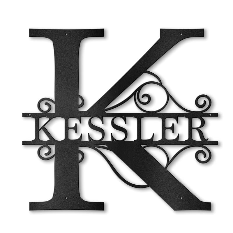 Custom Metal Name Sign | Metal Wall Art | Split Letter Monogram Decor | Family by SIGNWIN
