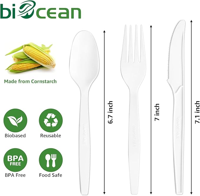 Extra Heavyduty Compostable Forks Disposable Cutlery No Plastic Forks Large - Image 3