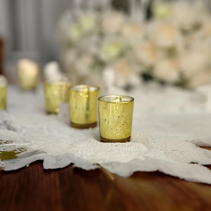 WGV Gold Speckled Tea Light Votive Candle Holder 2.2x2.75, Small Tiny Utility - Image 7