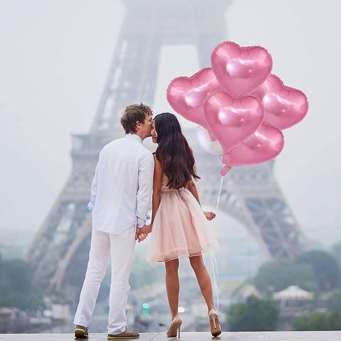 50 Pcs 10 inch Heart Shape Foil Mylar Balloons - Image 3