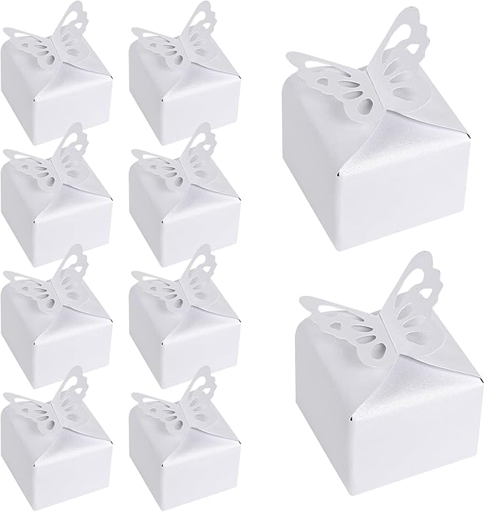 VGOODALL 50PCS Party Favor Boxes, 2.4" x 2.4" x 1.8" 3D Butterfly Candy Boxes by VGOODALL