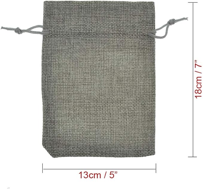 20pcs Burlap Bags 5x7 Inch, Linen Drawstring Gift Bags, Wedding Party Christmas - Image 7