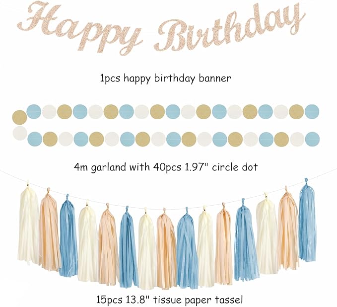 Light-Dusty Blue 18th Happy-Birthday Party-Decorations - Image 3