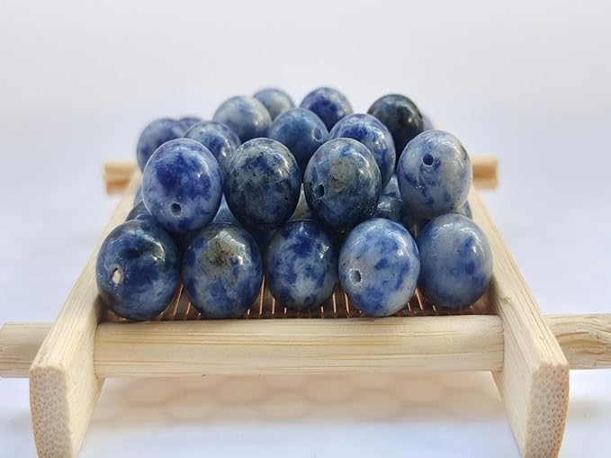 Stone Beads 6mm 140pcs Blue Spot Jasper Beads Round Loose Gemstones Beads - Image 2