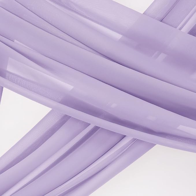 Socomi Wedding Arch Draping Fabric 1 Panel 29" x 19Ft Lavender Purple Sheer - Image 3