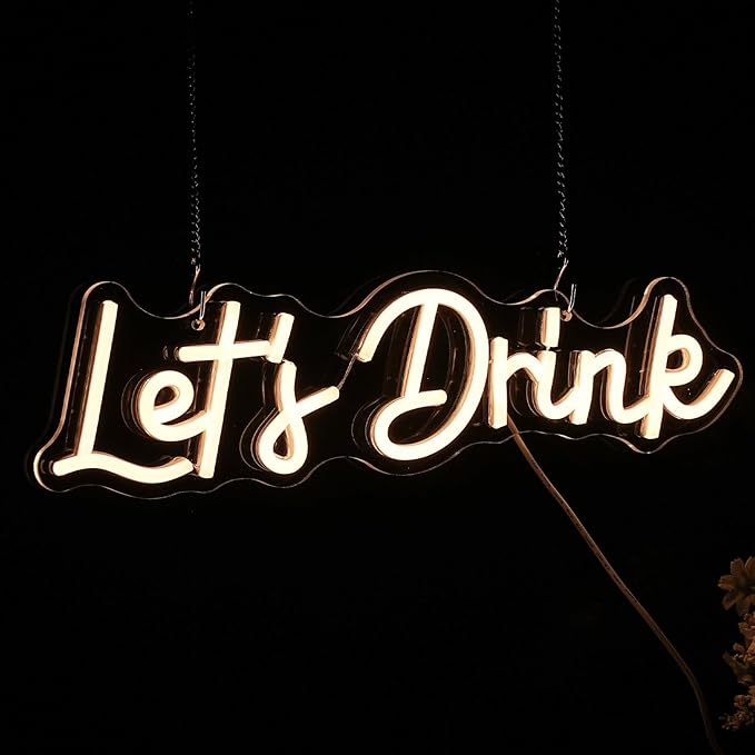 Let's Drink Neon Sign, Bar Neon Sign - Image 3