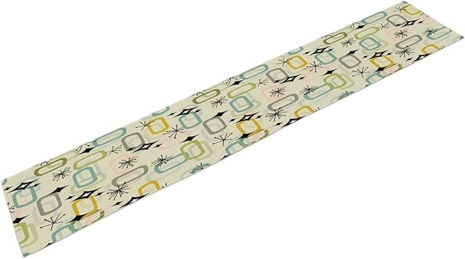 Mid Century Table Runner, Flag Retro Atomic Starburst 1950s Abstract Geometric - Image 2