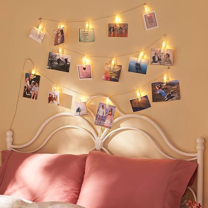 Twinkle Star 10ft 20 Photo Clip String Lights, Fairy Lights Battery Operated - Image 2