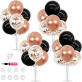 TONIFUL Black and Rose Gold Balloon Centerpieces by TONIFUL