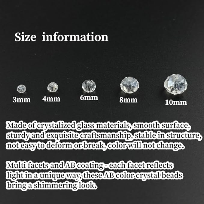 100pcs 8mm Crystal Glass Beads for Crafts Faceted Rondelle Glass Beads for - Image 2