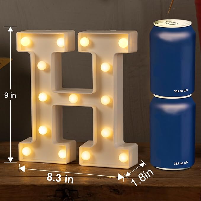 HXWEIYE Light Up Letters H, 8.57 Inch LED Marquee Letter Lights Sign 26 - Image 7