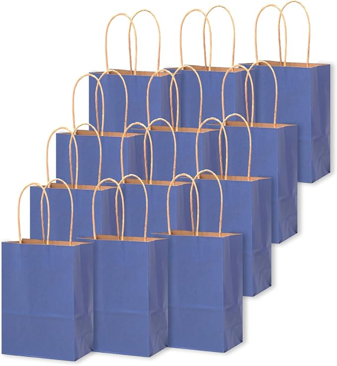 qiqee 24 Pcs Deep Blue Mini Paper Gift Bags - Image 3