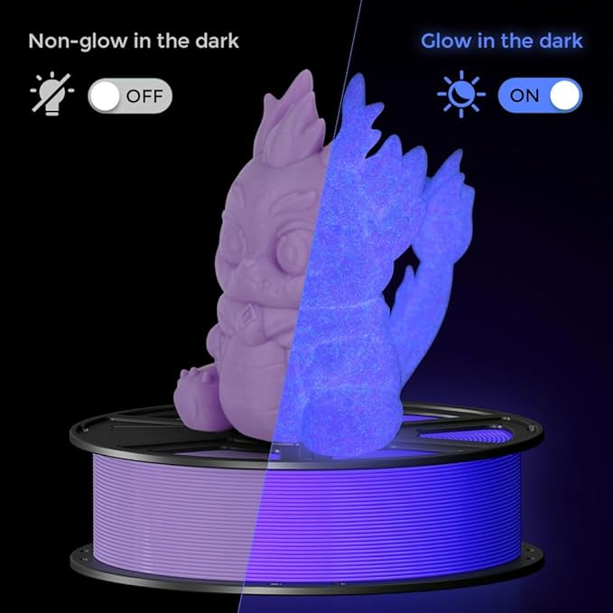 FLASHFORGE Glow in The Dark Rapid PLA Filament 1.75mm, High Flow Speedy 3D - Image 3
