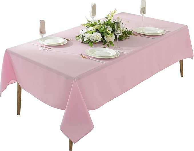 Craft And Party Pink Rectangle Tablecloth, 60 x 84 Inch, Washable Polyester by CraftAndParty