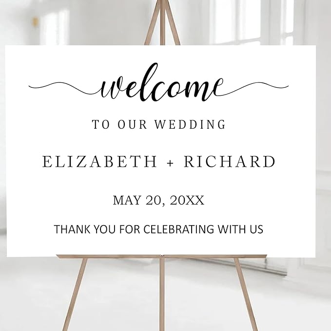 Personalized Wedding Welcome Sign Template, Editable Printable Minimalist Design by Unknown