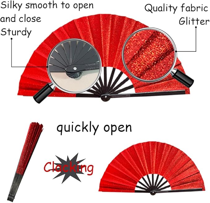 Large Clacking Folding Hand Fans - Image 3