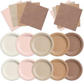 CMUSKO Boho Baby Shower Decorations-150Pcs Gradient Brown Plates and Napkins by CMUSKO