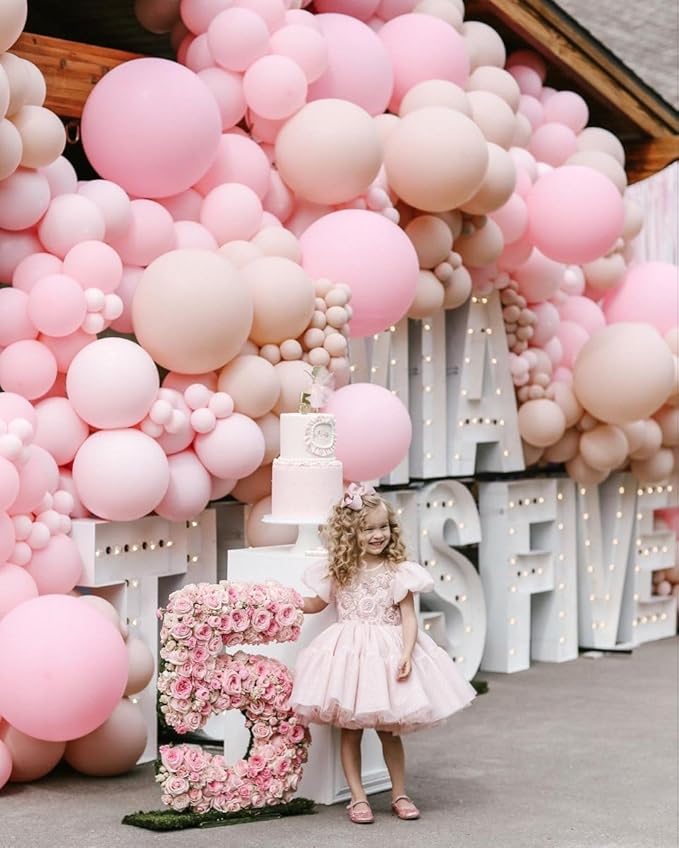 Pink Balloons Set, 12 Inch Metallic Pink Pearl Pink Macaron Pink Light Pink - Image 5
