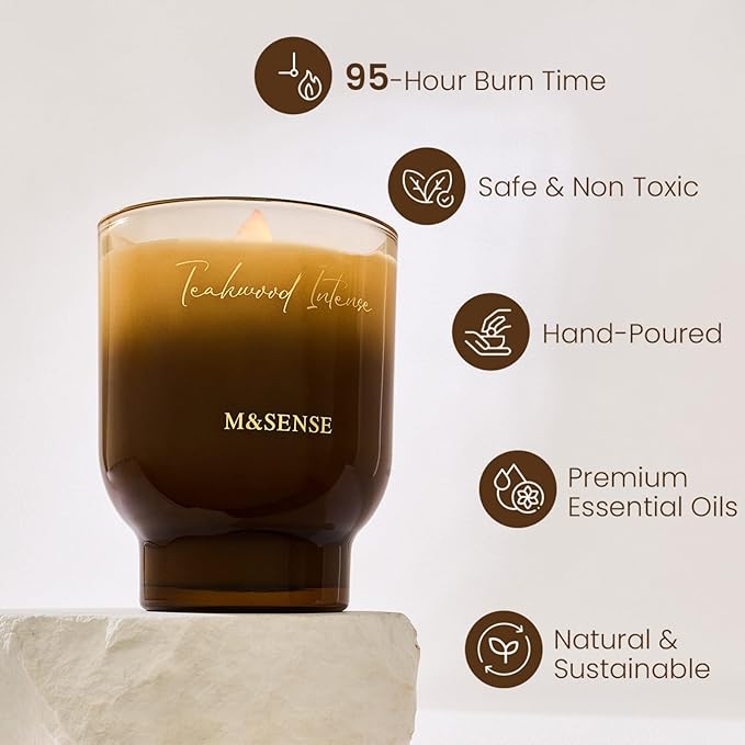M&SENSE 16.6oz Natural Soy Large Jar Candle - Image 2