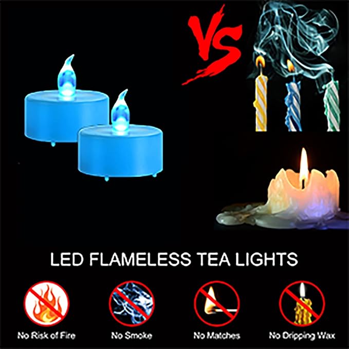 Nancia Tea Lights, Flickering Warm Yellow, 200 Hours Battery-Powered Tea Light - Image 5