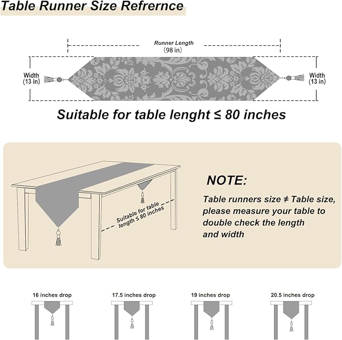 HeMiaor Table Runner with Retro Embroidery Jacquard and Beaded Tassels - Image 2