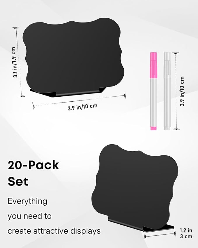 Uniclife 20 Pack Mini Chalkboard Signs - Image 2