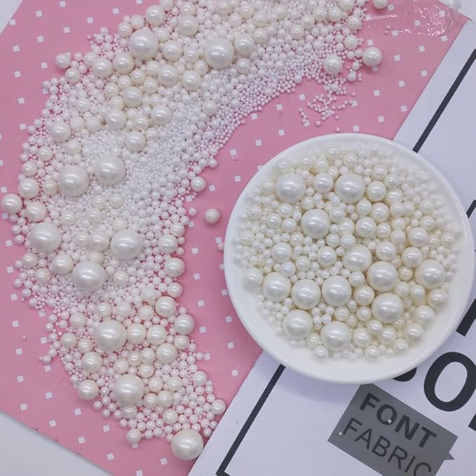 Edible White Sugar Pearls Candy Sprinkles 120G/ 4.23Ounce Baking Cake Sprinkles - Image 3