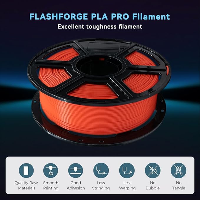 FLASHFORGE 3D Printer Filament, PLA PRO Filament 1.75mm, 1KG Spool, Dimensional - Image 2