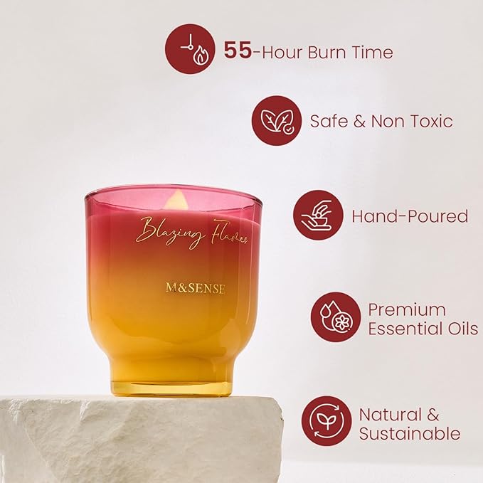 M&SENSE 9.88oz Natural Soy Wax Jar Candle - Image 2