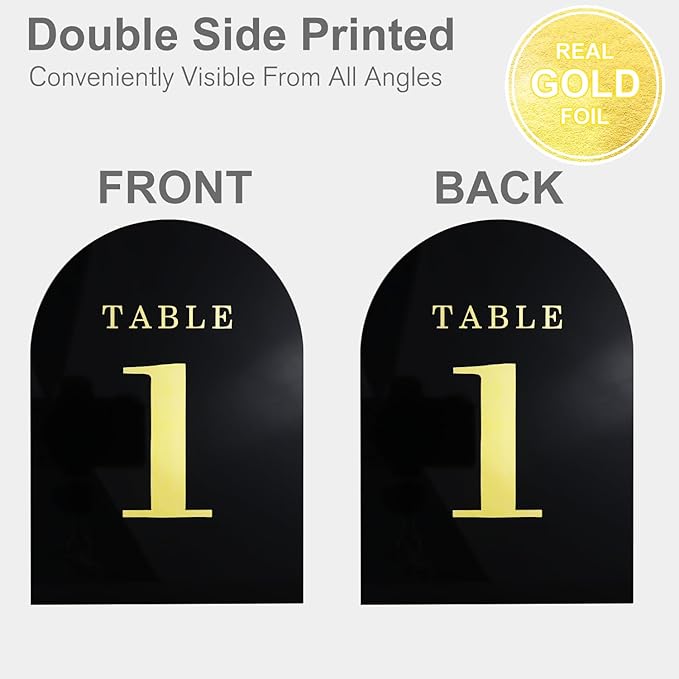 Wedding Table Numbers 1-20, Acrylic Arch Signs - Image 4