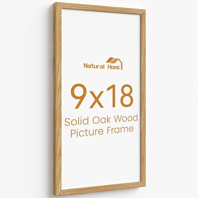 9x18 Picture Frame Oak Wood, 18x9 inch Wall Gallery Poster Frame by Unknown