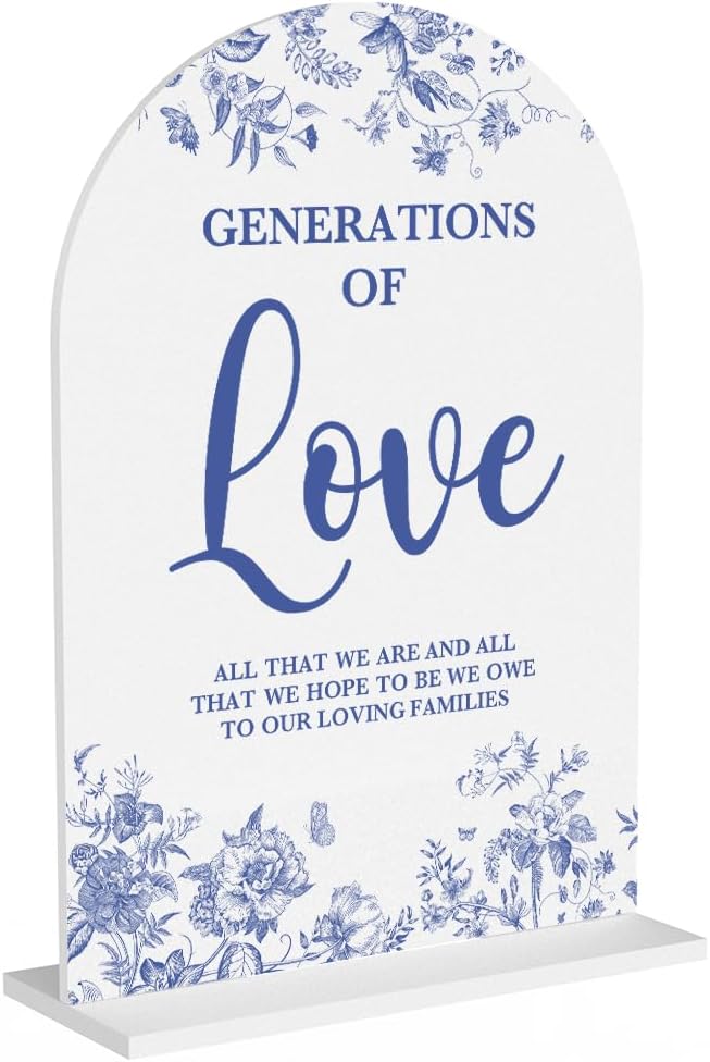 Acrylic Wedding Signs, Dusty Blue Wedding Decor, Generations of Love Signs by KongMoTree