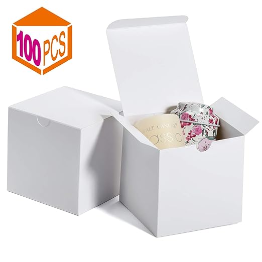 MESHA Small White Gift Boxes 4x4x4'' 100 Pack, Gift Box - Image 9