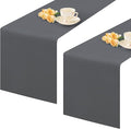 2 Pack Grey Table Runner 12 x 90 Inch Solid Color Farmhouse Runners Coffee by mylacerhome