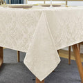 SASTYBALE Jacquard Tablecloth Rectangle 60 x 102 Inch Beige, Spill Proof by SASTYBALE