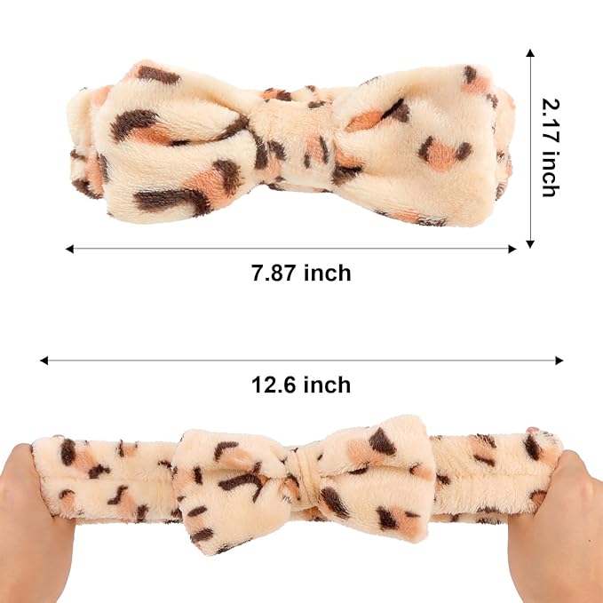 Semato Leopard Spa Headband Bachelorette Party Favor Set Skincare Headbands - Image 3