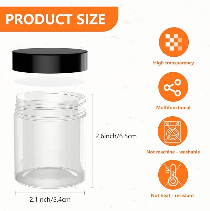 84PCS 4oz/125ml Plastic Jars - Image 2