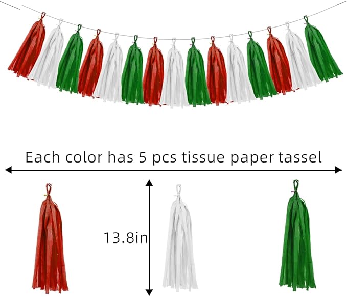 Red White Green Christmas Decorations - Image 2