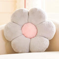 Silver Flower Pillow, 17.7" Flower Shaped Plush Decorative Throw Pillow by Kcvvcr
