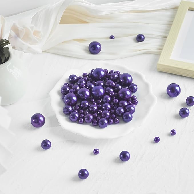 260Pcs Dark Purple Glossy Beads - Image 3
